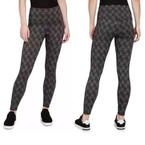 Lysse Plaid Lattice Pullon Pants Sz M Black Gray